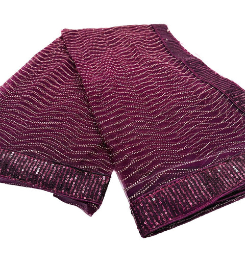 Netting based sequined work beautiful Saree