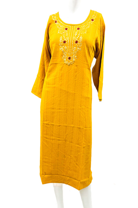 Pure Rayon based embroidery work Kurti