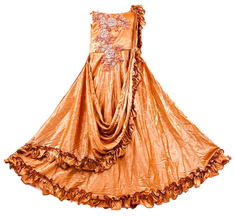 Georgette silk Shimmery Party wear kids gown