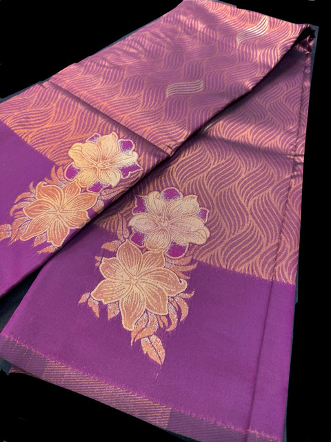 Soft Silk Saree with contrast beautiful pallu and blouse