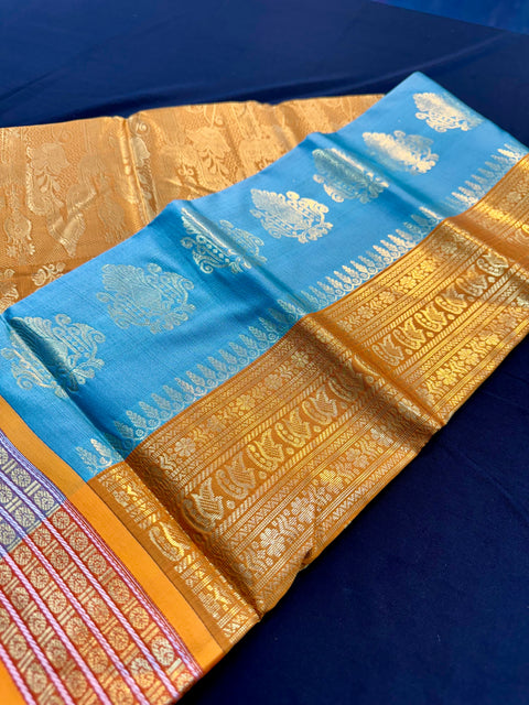 Art Silk Sarees with contrast Pallu and Blouse