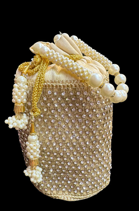 Embroidery with stones  work hand bag /potli bag