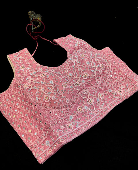 Heavy hand work designer stylish Blouse with very very heavy flared netting based  princess style lehnga and dupatta