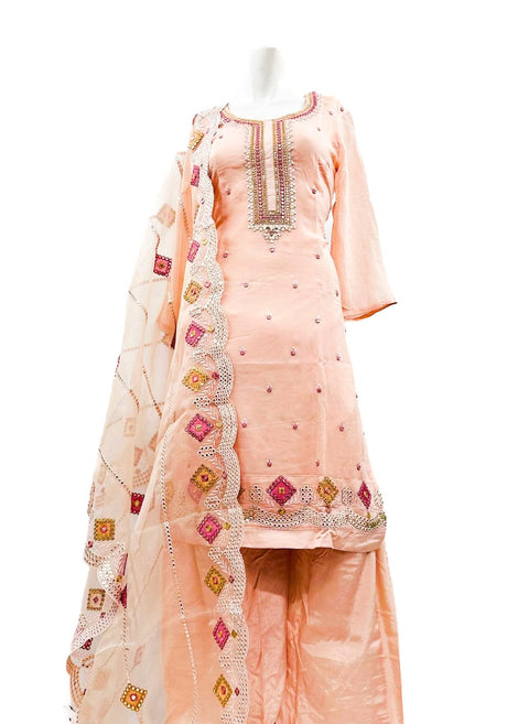 Pure Chinnon based gotta patti work heavy salwar Suit