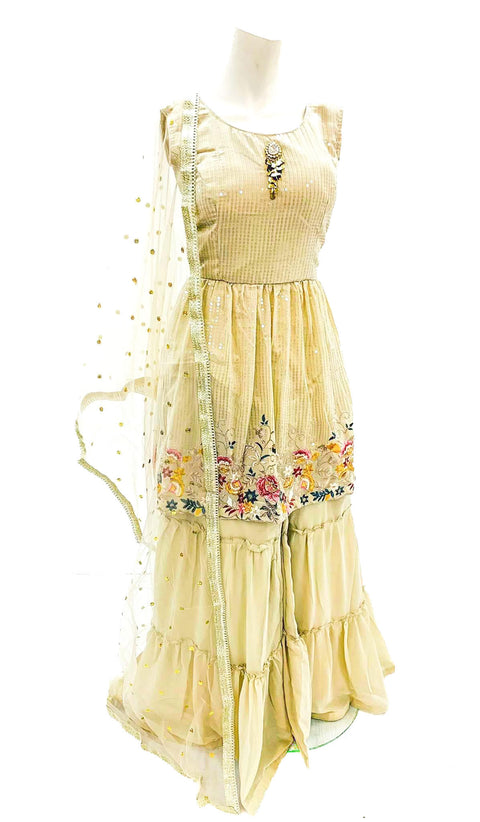 Georgette based all over sequin work sharara suit