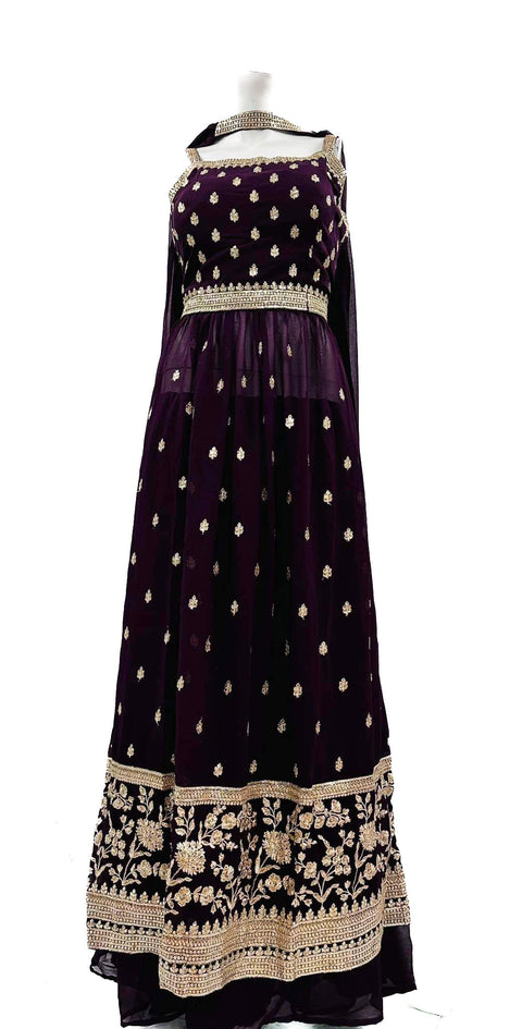 Pure Georgette Based Heavy Handwork Nayra Cut Kameez With Circular Sharara & Dupatta