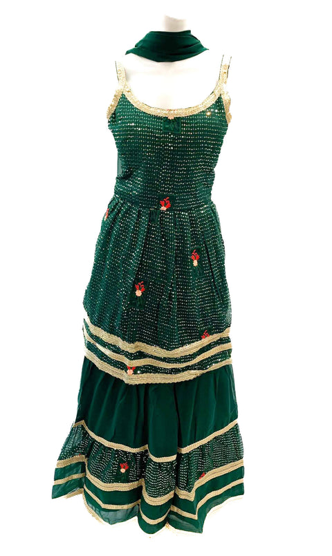 Georgette based heavy sequin work sharara suit