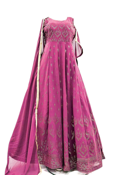 Georgette Based Mukaish Work Gown