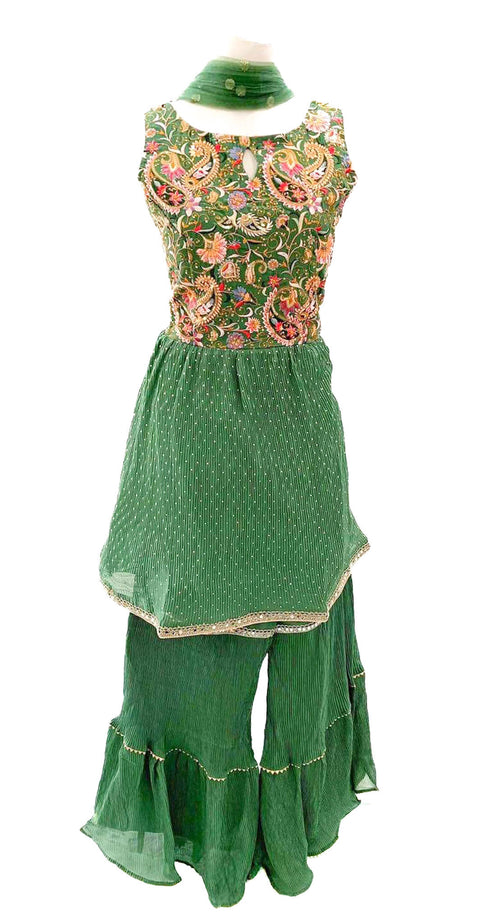 Georgette Based All Over Embroidery & Sequin Work Sharara Suit