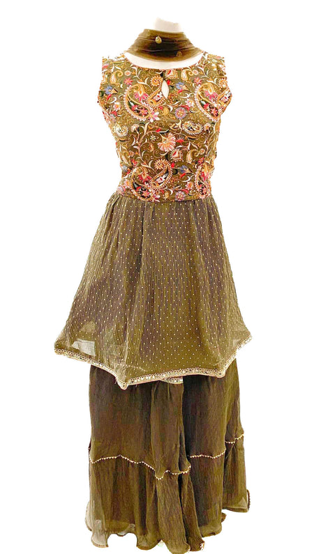 Georgette Based All Over Embroidery & Sequin Work Sharara Suit