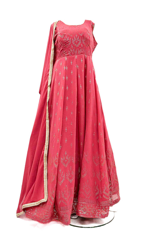 Georgette Based Mukaish Work Gown