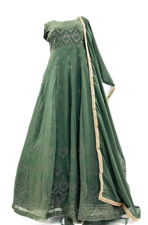 Georgette Based Mukaish Work Gown