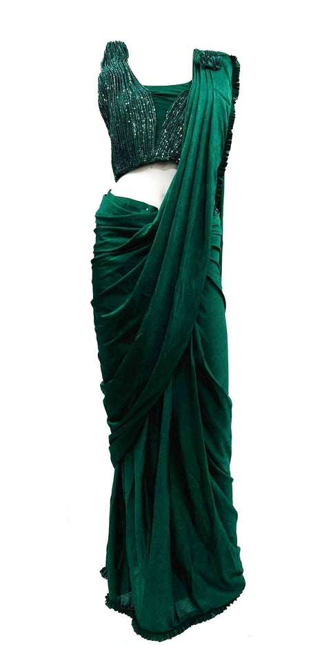 Designer Blouse with sequined work & Readymade Saree