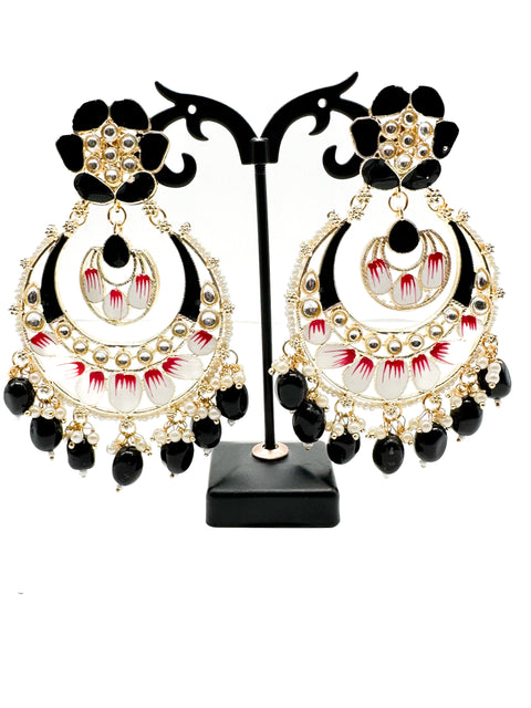 Meenakari with kundan stone studded beautiful Earrings