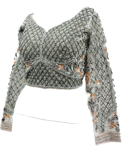 Designer Bollywood style hand work heavy blouse with Readymade Saree