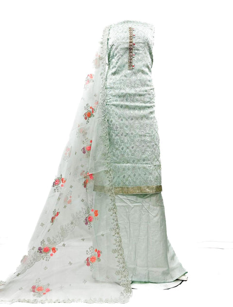 Pure georgette silk Based embroidery work Beautiful Kameez With embroidery Work organza Dupatta