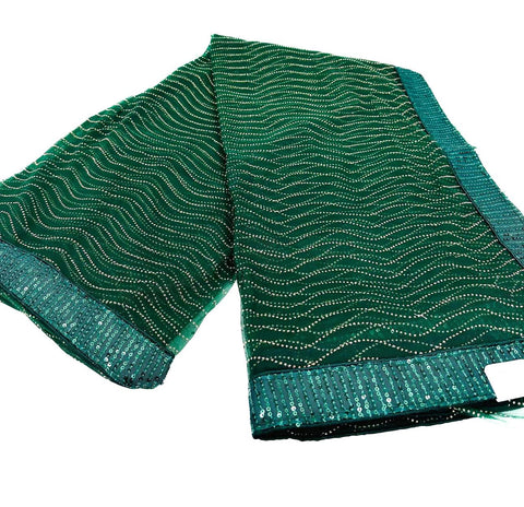 Netting based sequined work beautiful Saree