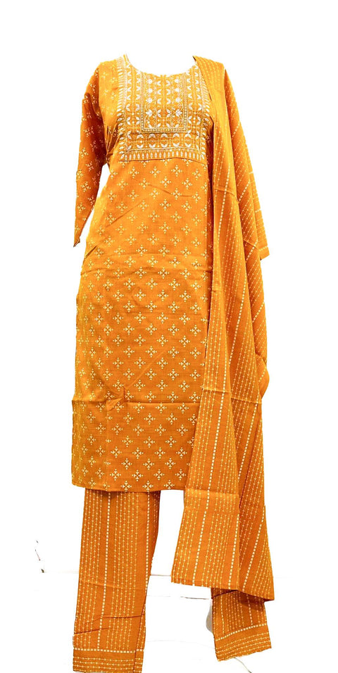 Rayon based printed & Sequined with embroidery Kurti with plazo pents & Dupatta