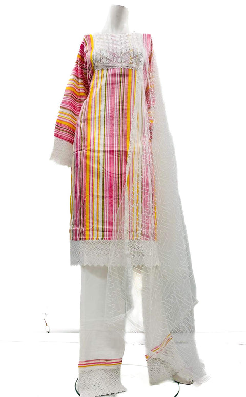 Rayon Based Printed With Embroidery Kurti With Plazo Pents & Dupatta
