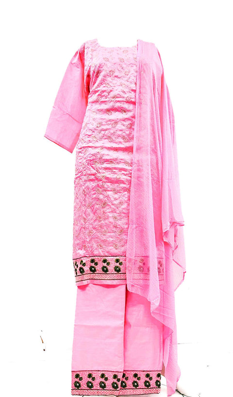 Pure cotton silk  based embroidery with sequined work Kurti with pants & Dupatta