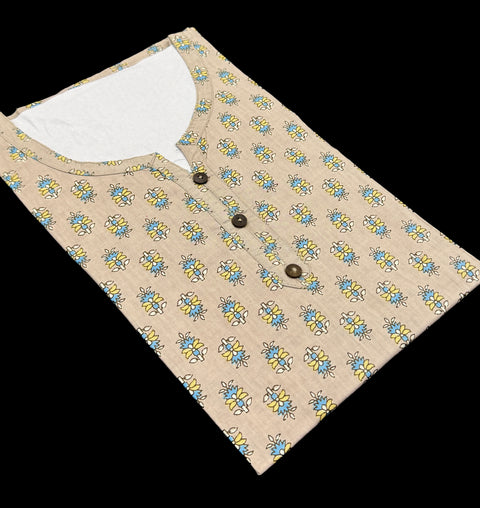 Pure Cotton based Printed short Kurti for girls /Ladies (Size 38 - length 28 inches, Size 42 ,46, 48 length -31 inches)sleeves 17 inch