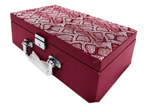 Leather Skin Wooden Two Rod Bangle Storage Box with Brief Case