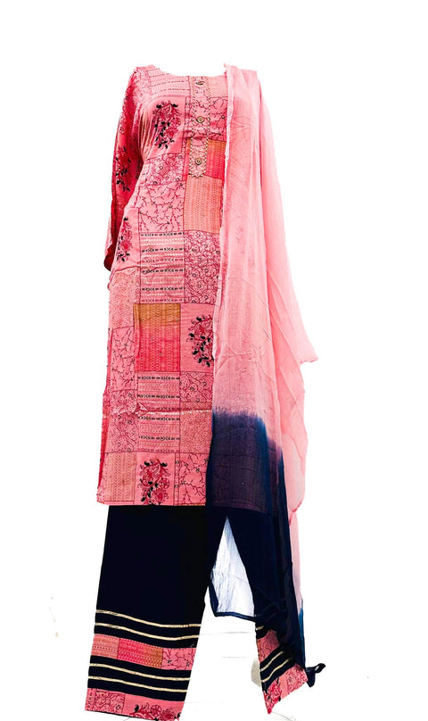 Pure rayon based printed Kurti with pants & dupatta