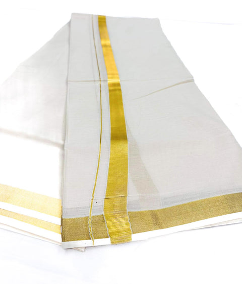 Woven Cotton Veshti (Gamcha) in Off White