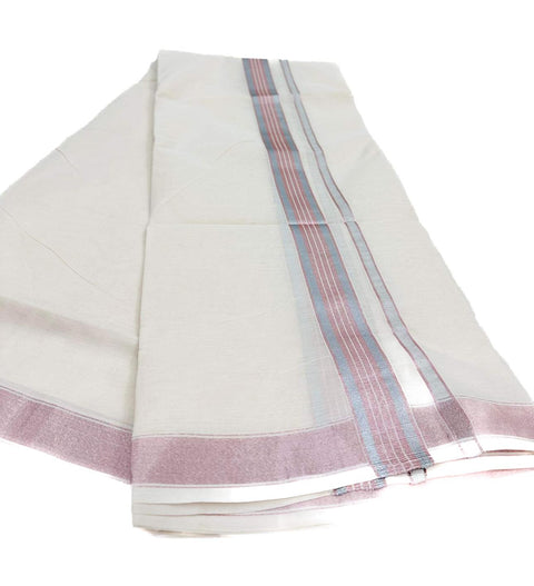 Woven Cotton Mundu / Dhoti in Off White
