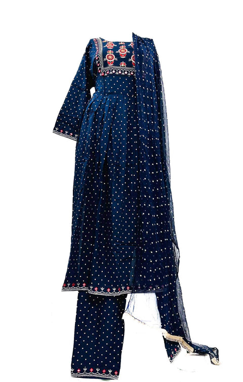Pure rayon based embroidery with mirror work kurti with plazo & Dupatta