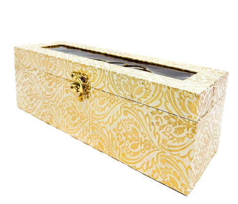 Leather Skin Wooden Two Rod Bangle Storage Box with Brief Case