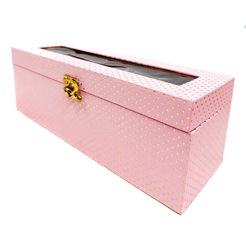 Leather Skin Wooden Two Rod Bangle Storage Box with Brief Case