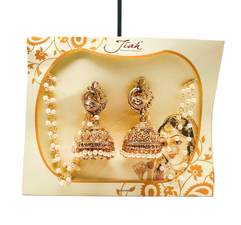 Pearls & Stone design beautiful bahubali jhumka