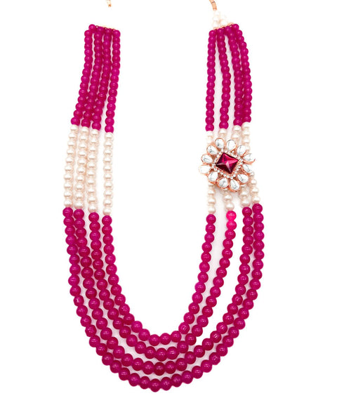 Kundan with Pearls beautiful mala for groom sherwani