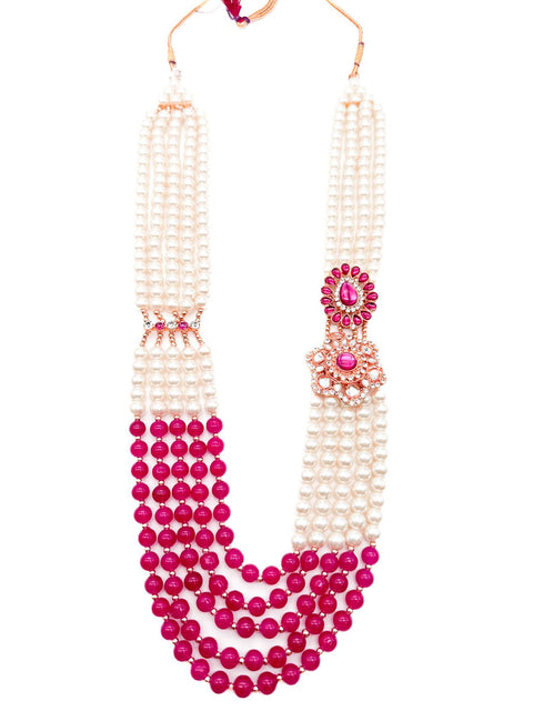Kundan with Pearls beautiful mala for groom sherwani