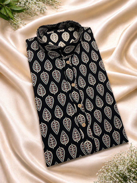 Pure cotton based Men’s Printed kurti (sizes mentioned in inches ,not according to the label on Kurti)size 44 kurti- Length 40 inches and size 46-length 42 inches ) Kurti only. Pants not included.