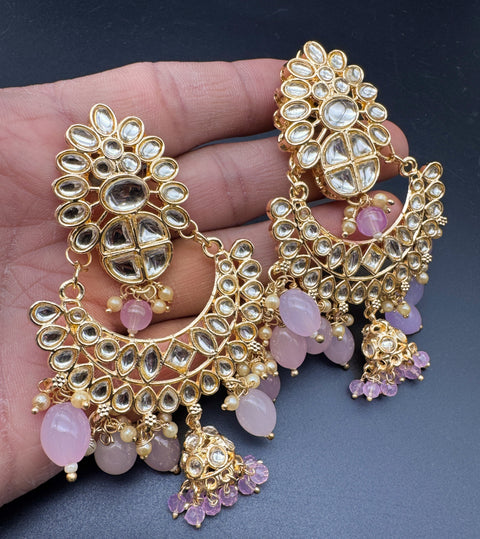 Kundan with beautiful pearls heavy look Earrings