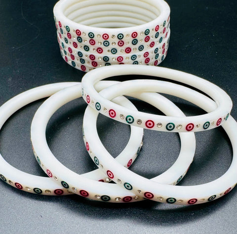 Dotted Churra Bangles set (6 bangles in set )