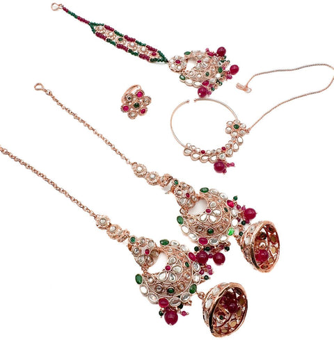Original Polki Stone with pearls work designer Semi Bridal Necklace set