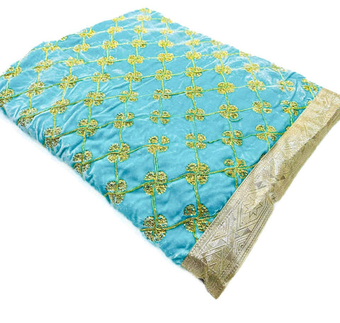 Velvet Based Embroidery & Sequined Work Rumala Sahib Double Set With Palkan