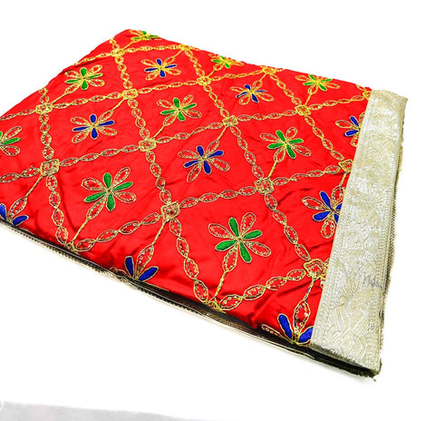 Silk Based beautiful embroidery work Rumala Sahib Double Set With Palkan