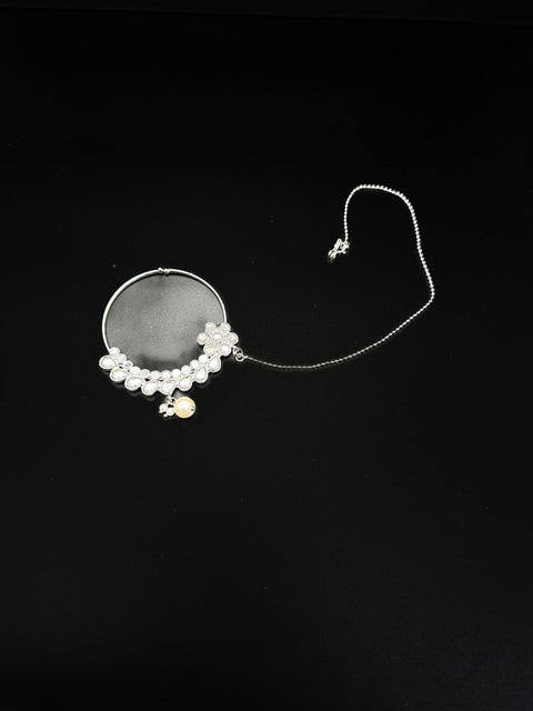 Silver AD Stones with Pearls beautiful Bridal Necklace Set