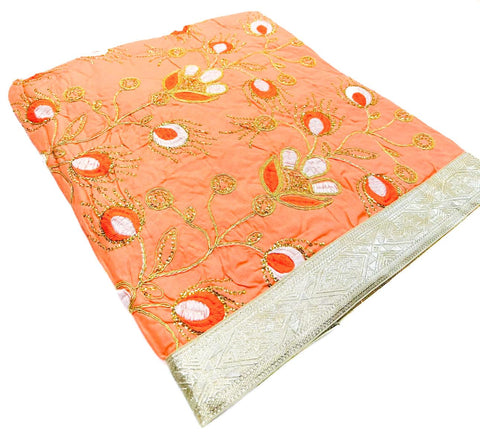 Silk based embroidery & Sequined work Rumala Sahib Double Set With Palkan