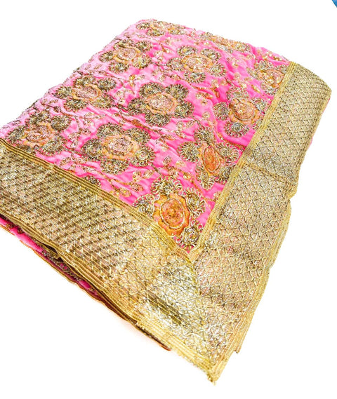 (Heavy Work)Velvet Based heavy embroidery jaal work Rumala Sahib Double Set With Palkan