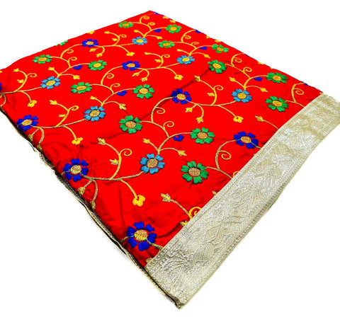 Silk Based beautiful embroidery work Rumala Sahib Double Set With Palkan