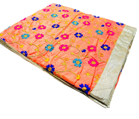 Silk Based beautiful embroidery work Rumala Sahib Double Set With Palkan