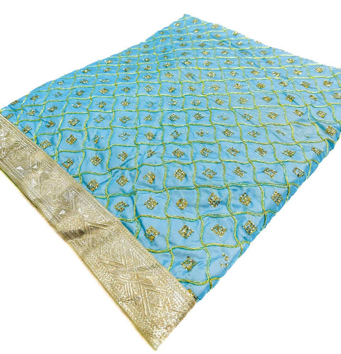 Silk based embroidered work with sequined work Rumala Sahib Double Set with Palkan