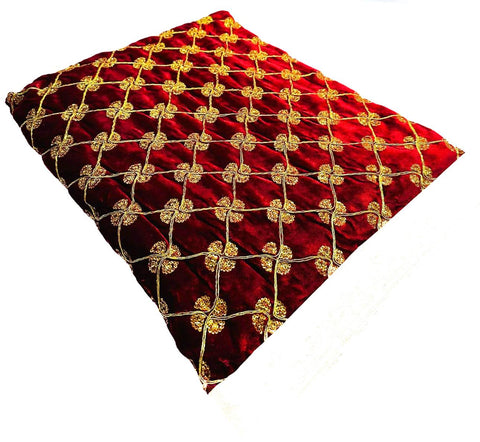 Velvet Based Embroidery & Sequined Work Rumala Sahib Double Set With Palkan