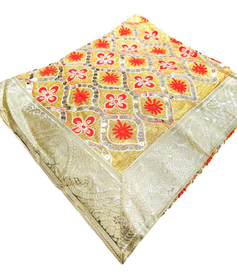Silk Based heavy  Embroidered Work With Sequined Work Rumala Sahib Double Set With Palkan
