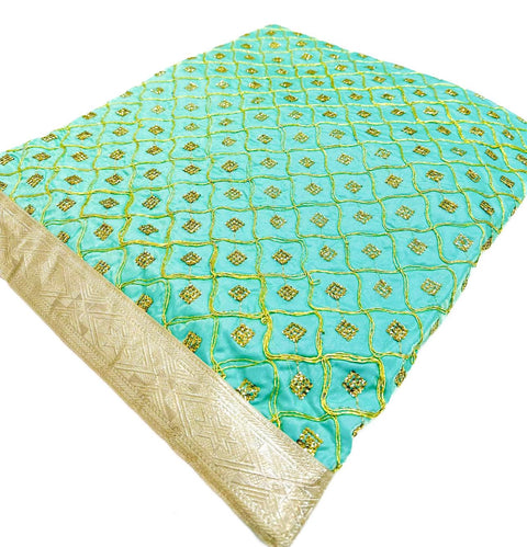 Silk based embroidered work with sequined work Rumala Sahib Double Set with Palkan